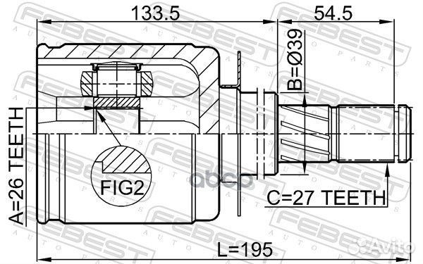 ШРУС nissan pathfinder R51M 2005-2013 внутр