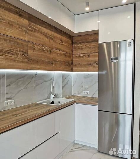 Прямая кухня на заказ под ключ цех в Москве