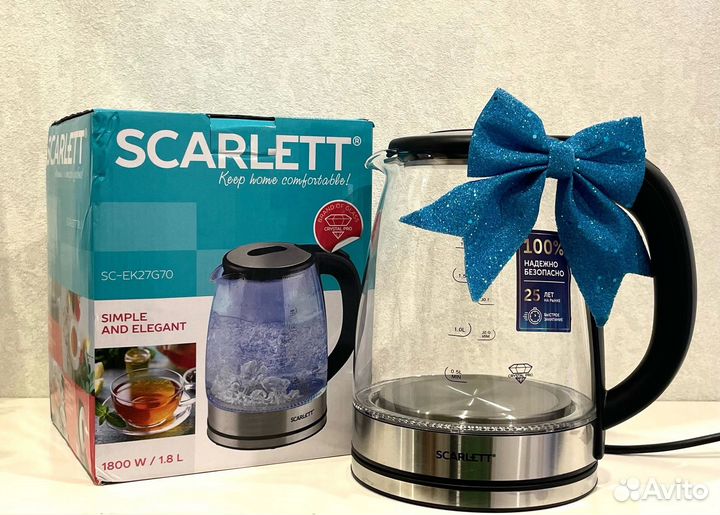Чайник электрический Scarlett SC-EK27G70 1.8 л сер