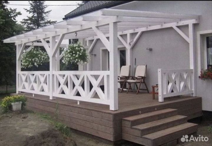 Строительство террасы. Веранды. К дому