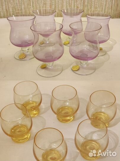 Бокалы цветное стекло СССР
