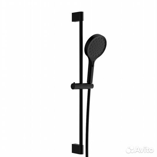 Душевой комплект скрытого монтажа aquame термостат черный матовый AQM8403MB