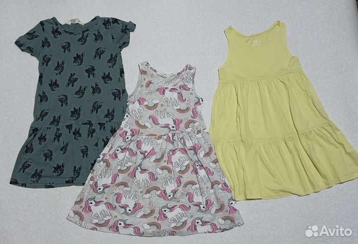 Два сарафана и платье h&m на девочку 4-5 лет