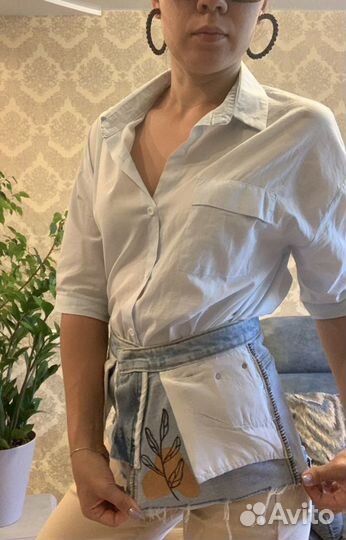 Дизайнерский джинсовый пояс-баска двухсторонний