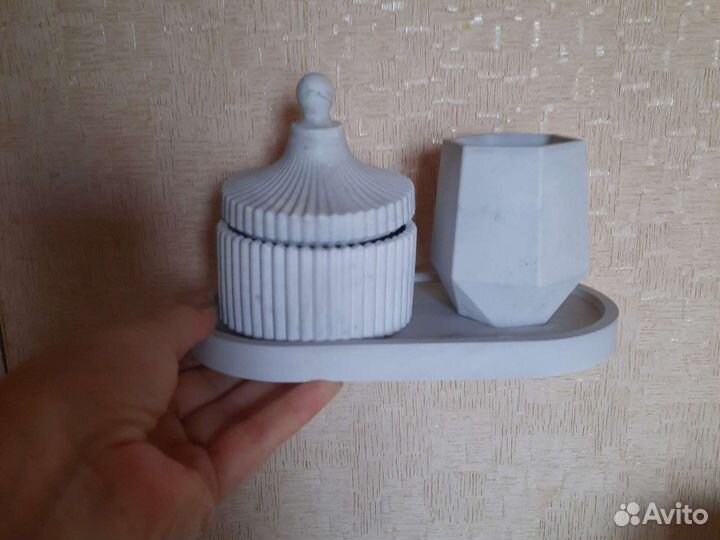 Декоративный набор горшков из гипса