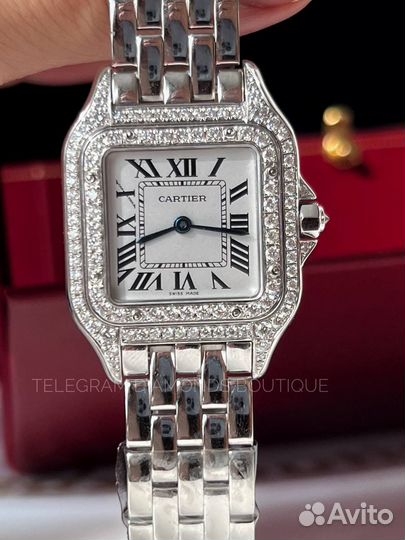 Часы Cartier Panthere белое золото, бриллианты