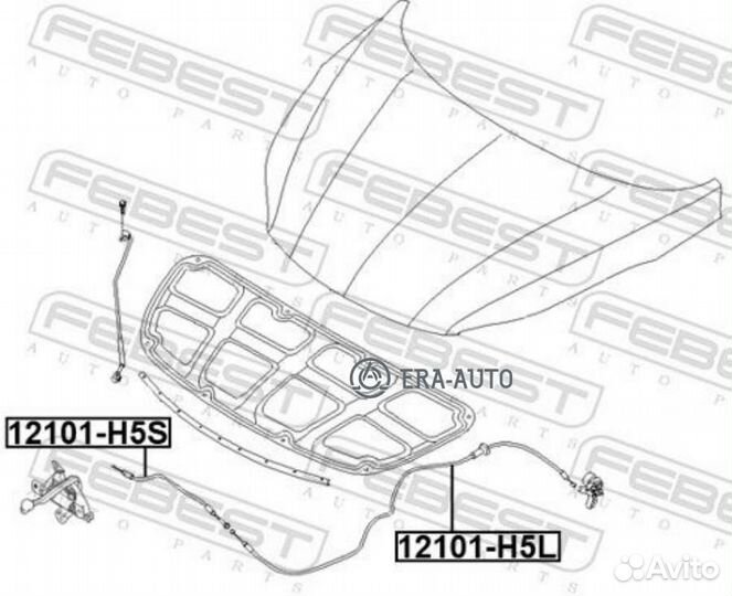 Febest 12101-H5L Тросик привода открывания замка к