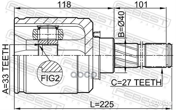 Шрус внутренний перед лев 0211J1020GLH Febest