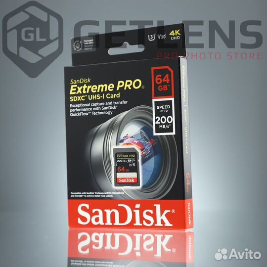 Карта памяти SanDisk sdxc 64GB Extreme Pro U3