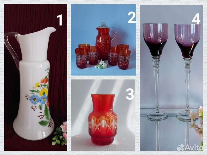 Бокалы,ваза,кувшин, стаканы стекло,Стрый,Дятьково