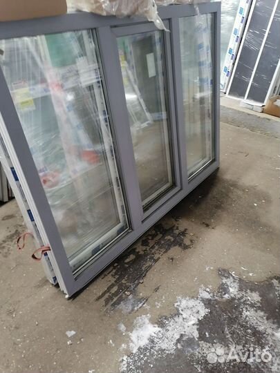 Окна 180х130 готовые серые