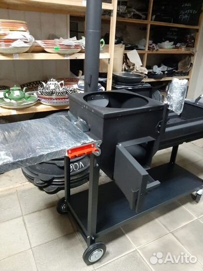 Мангал с печью под казан