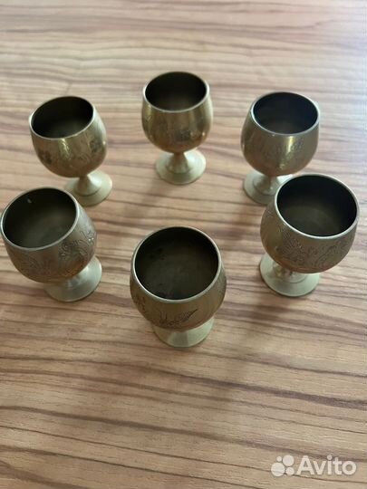Набор винтажные посеребренные рюмки стопки
