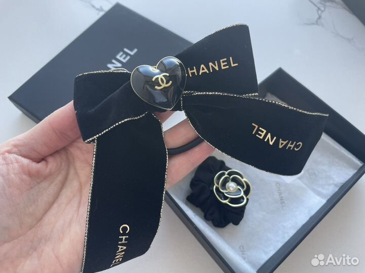 Резинки для волос набор с камелией бант chanel