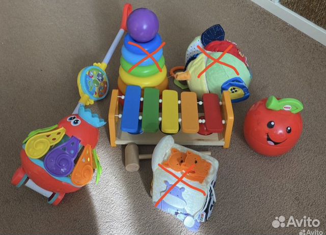 Деревянный ксилофон, каталка, музыкальные игрушки