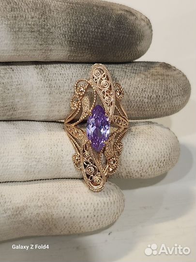 5200 за грамм Золотое кольцо 585пробы лодочка