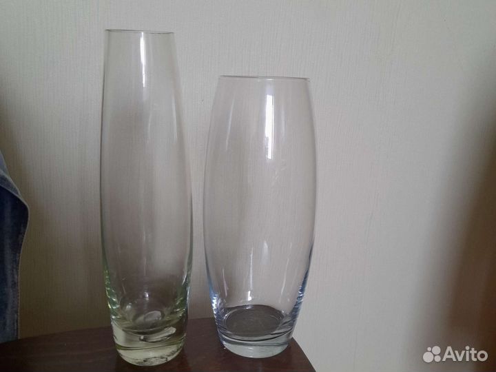 Ваза для цветов стеклянные, прозрачные