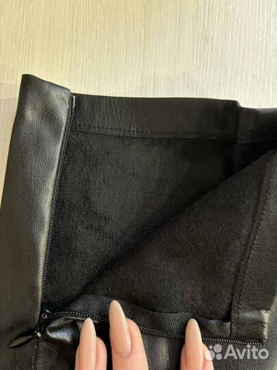 Брюки утепленные кожаные Zarina