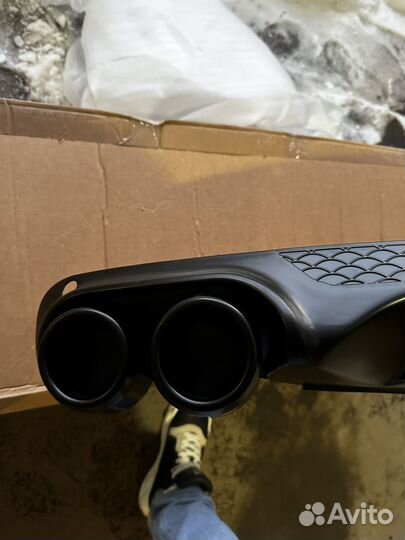 Диффузор Skoda Octavia A7 с черными трубами