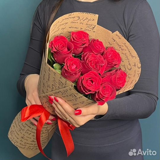 Розы красные Букет Цветы 51 101 роза