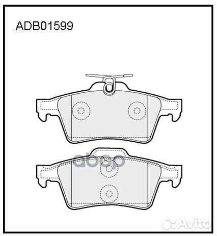 Колодки тормозные дисковые зад ADB01599 ALL