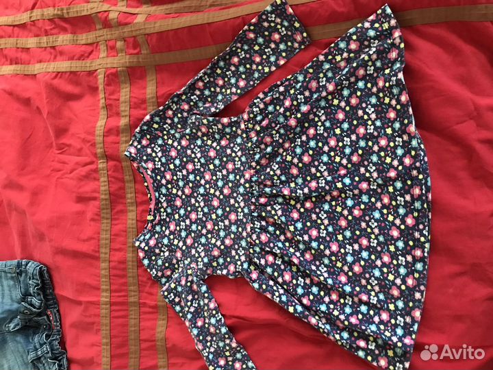 Платья, джинсы, кофта, вещи пакетом размер 86-92