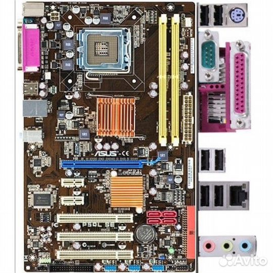 Мат. плата asus P5QL + Core2Duo E8400 + 1GB + GF