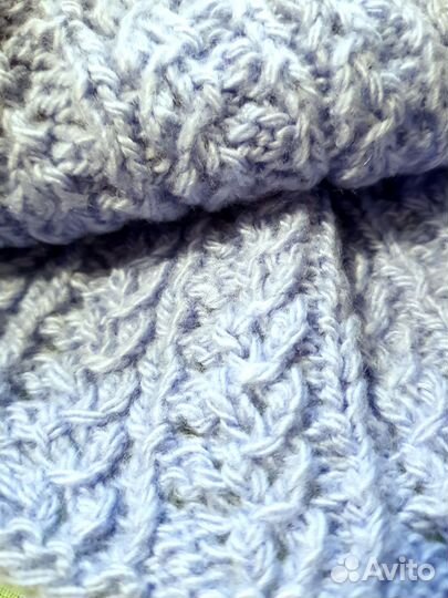 Комплект шапка и снуд женский голубой