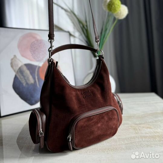Сумка miu miu замшевая