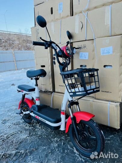 Электроскутер green красный двухместный