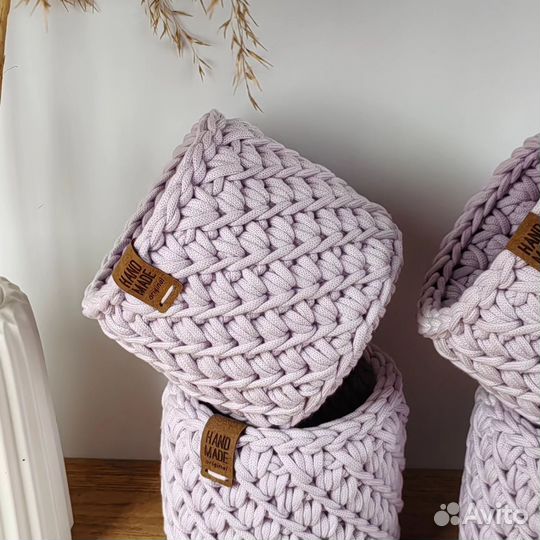 Корзина вязаная крючком