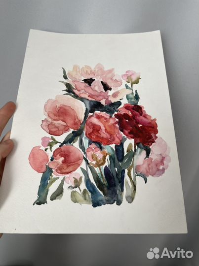 Картина акварель цветы