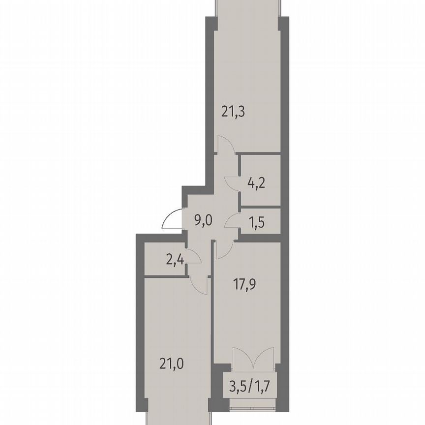 2-к. квартира, 79,1 м², 12/13 эт.