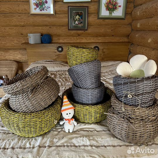 Кашпо из ротанга