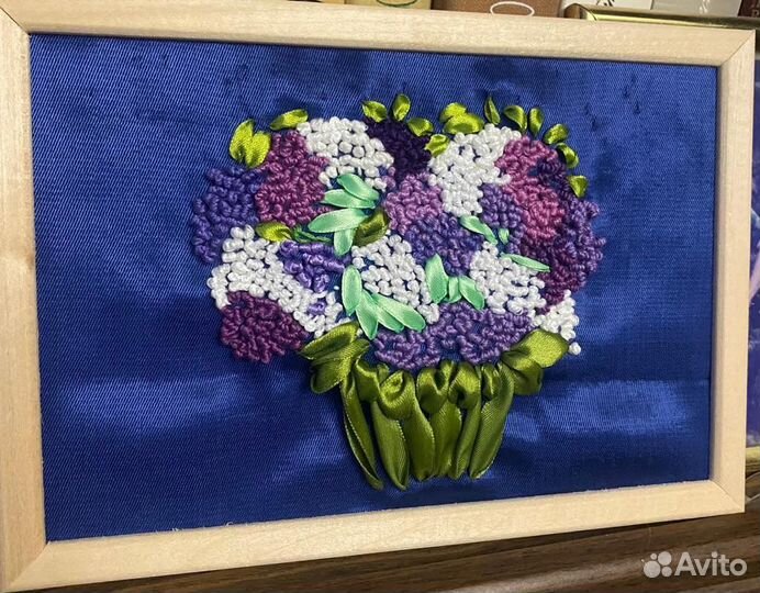 Картина вышивка лентами