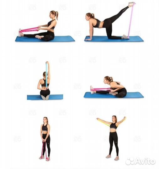 Фитнес резинка с захватами