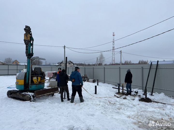 Монтаж винтовых свай Винтовые сваи