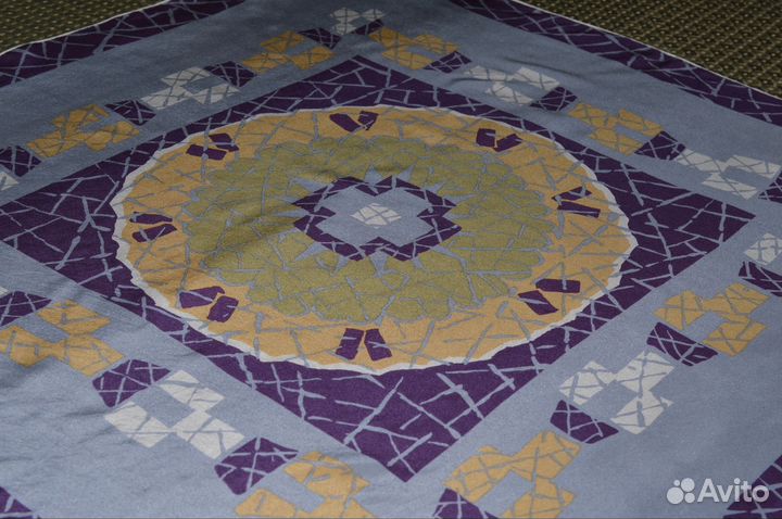 Винтажный шелковый платок сиреневый шелк