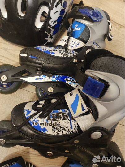 Ролики раздвижные с защитой размер 32-34