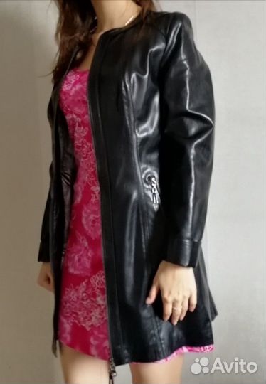 Плащ кожаный