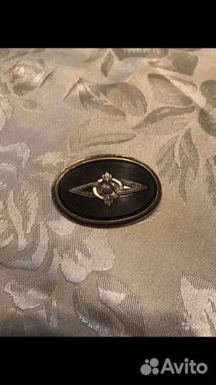 Старинная серебряная брошь 875 проба