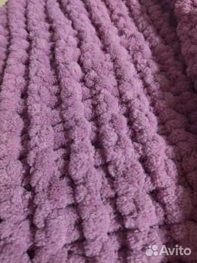 Плед из alize puffy ручной работы