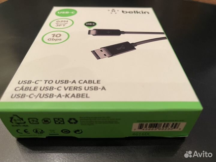Новый кабель Belkin USB-C to USB-A 3.1 0,9 м