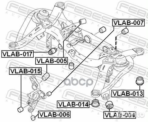 Сайленблок задней балки vlab-014 Febest