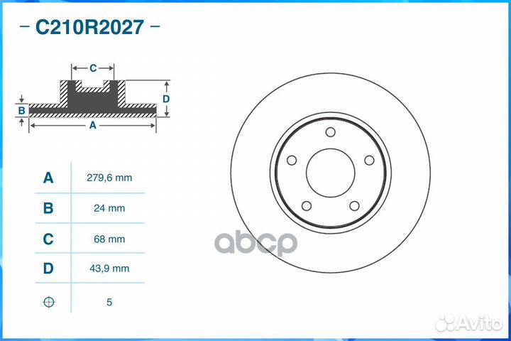 Диск тормозной передний, nissan C210R2027 cworks