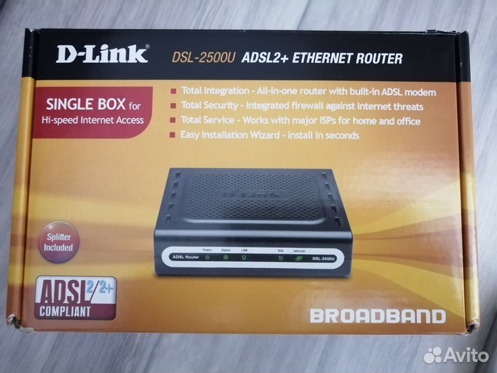 Интернет-маршрутизатор D-Link DSL-2500U adsl2+