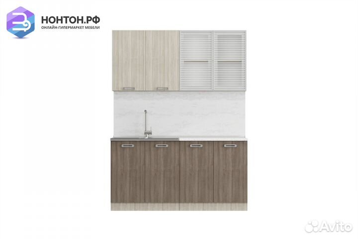 Кухня Катя 1.6 м ясень шимо светлый / ясень шимо т