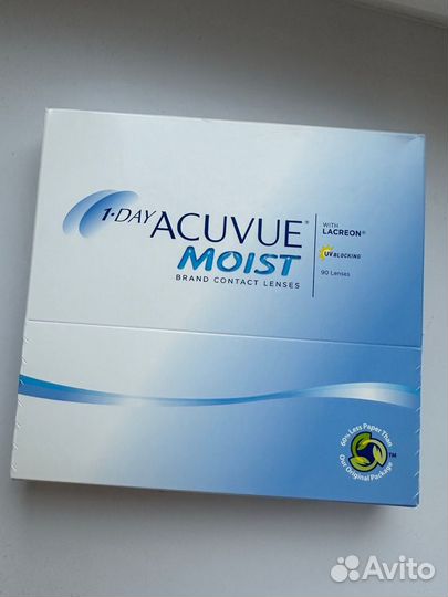 Линзы 1 Day Acuvue Moist, однодневн, 90 шт, -4.00