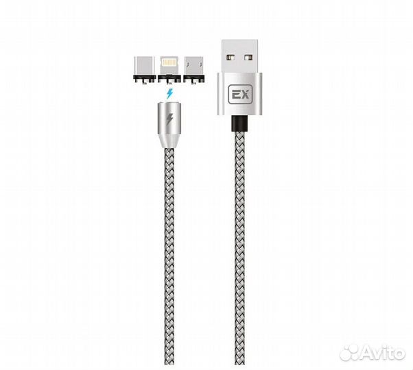 Кабель USB 2.0 x TypeC/microusb/8Pin -1 метр. Expl
