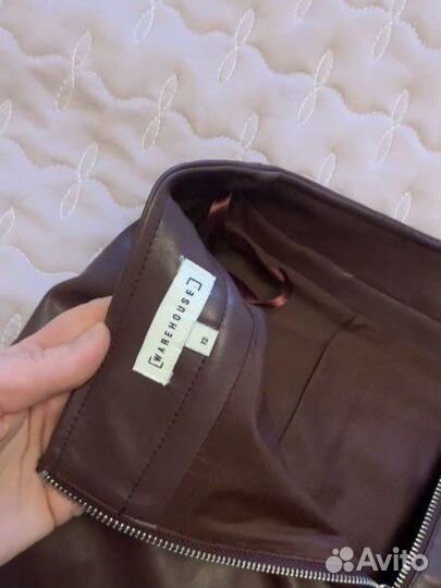 Юбка из экокожи 46